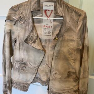 Elisa Cavaletti/Daniela Dallavalle jacket US S cotton beige/taupe mottled look